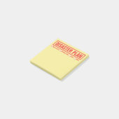 Funny "Disaster Plan" 3"x3" Post-it® Notes (Schuin)