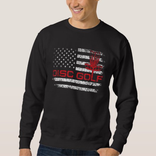 Funny Disc Golf Apparel With American Flag US Flag Trui (Voorkant)