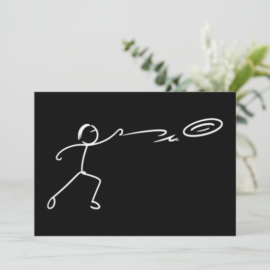 Funny Disc Golf Art Stickman Disc Golf Lover Kaart (Staand voorkant)