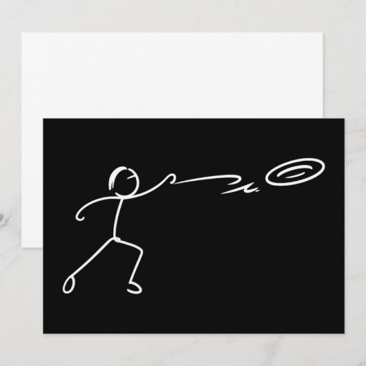 Funny Disc Golf Art Stickman Disc Golf Lover Kaart (Voorkant / Achterkant)