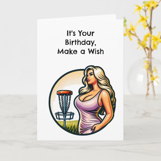 Funny Disc Golf Humor Verjaardag Kaart (Gele Bloem)