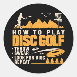 Funny Disc Golf Mannen Vrouwen  Retro Schijf Ronde Sticker