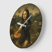 Funny Disc Golf Mona Lisa Disc Golfer Gift Grote Klok (Hoek)