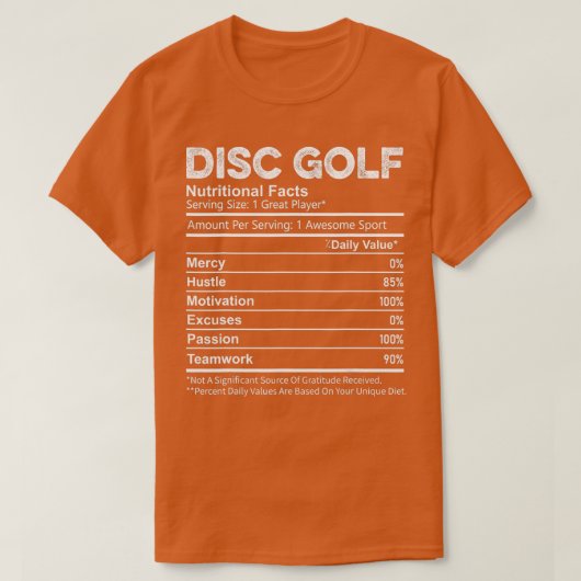 Funny Disc Golf Nutrition Facts Player Mannen T-shirt (Design voorkant)