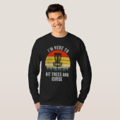 Funny Disc Golf Retro Hit Trees and Curse Disk Gol T-shirt (Voorkant volledig)