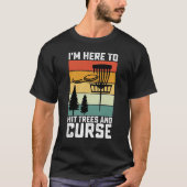 Funny Disc Golf Shirt Hit Trees and Curse Retro (Voorkant)