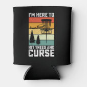 Funny Disc Golf Shirt Hit Trees and Curse Retro Blikjeskoeler (Voorkant)