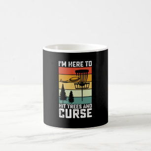 Funny Disc Golf Shirt Hit Trees and Curse Retro Koffiemok