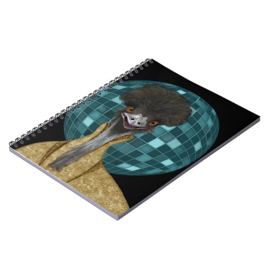 Funny Disco Emu Bird Notitieboek (Linkerzijde)