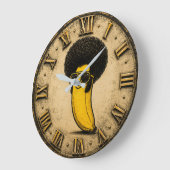Funny Disco Retro Afro Banana Grote Klok (Hoek)