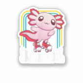 Funny Disco Roller Skate Axolotl Cute Salamander Sticker (Voorkant)