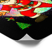 Funny Disco Santa Xmas Lights Girls Boys Kids Chri Poster (Hoek)
