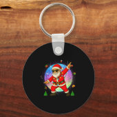 Funny Disco Santa Xmas Lights Girls Boys Kids Chri Sleutelhanger (Voorkant)