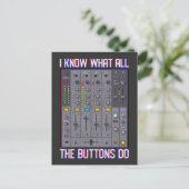Funny Disco Techno DJ Button Mixer Briefkaart (Staand voorkant)