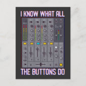 Funny Disco Techno DJ Button Mixer Briefkaart (Voorkant)