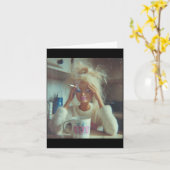 Funny Disgusting Doll Face Meme Smoking Sad Sarcas Kaart (Gele Bloem)