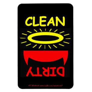 Funny Dishwasher Magnet Devil Angel Magneet
