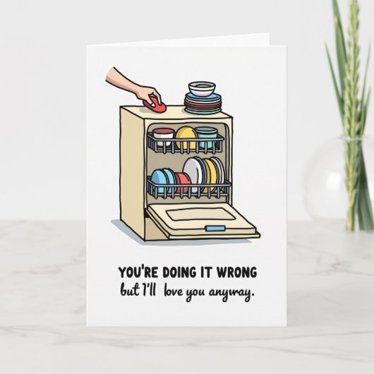 Funny Dishwasher Wrong Love Card Kaart (Voorkant)