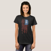 Funny Disk Golf American Flag Disf Frisbee Golf T-shirt (Voorkant volledig)