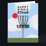 Funny Disk Golf Birthday Kaart<br><div class="desc">Creatieve schijf golf verjaardagskaart voor schijf golfer. Om te personaliseren bewerk tekst om naam toe te voegen.</div>