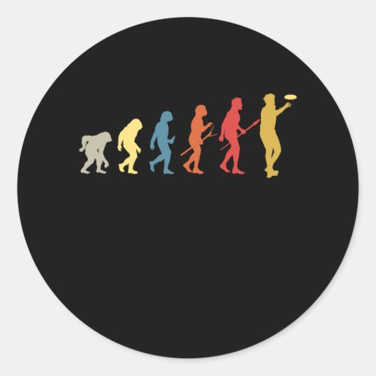 Funny Disk Golf Evolution Gift  Frisbee Ronde Sticker (Voorkant)