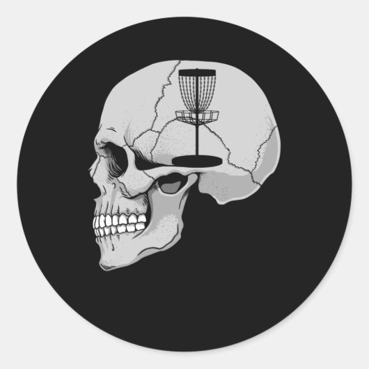 Funny Disk Golf in mijn gedachten Ronde Sticker (Voorkant)