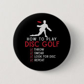 Funny Disk Golf Instruction Frisbee Disk Golfing Ronde Button 5,7 Cm (Voorkant)