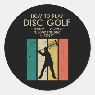 Funny Disk Golf Instruction Frisbee Disk Golfing Ronde Sticker