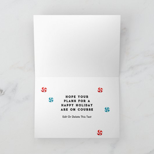 Funny Disk Golf Kerstmis Feestdagen Kaart (Binnen)