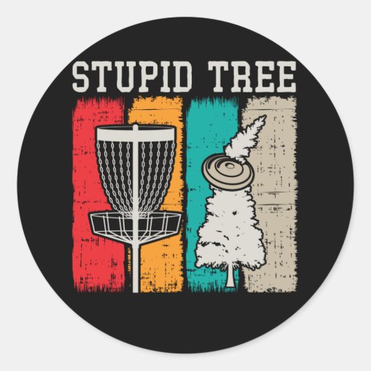 Funny Disk Golf Player Sport Frisbee Disk Golfing Ronde Sticker (Voorkant)