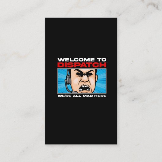Funny Dispatcher Emergency Communications 911 Visitekaartje (Voorkant)