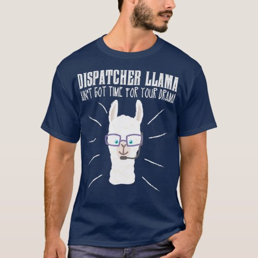 Funny Dispatcher Llama Noodinterventie T-shirt (Voorkant)