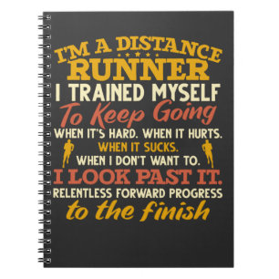 Funny Distance Runner Quote Athlete Notitieboek