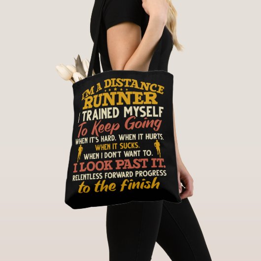 Funny Distance Runner Quote Athlete Tote Bag (Dichtbij)