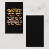Funny Distance Runner Quote Athlete Visitekaartje (Voorkant / Achterkant)