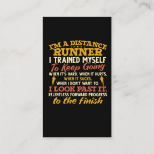 Funny Distance Runner Quote Athlete Visitekaartje