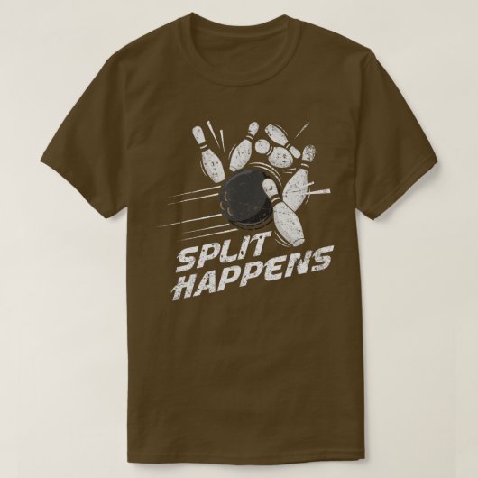 Funny Distressed Split Happens  Bowling Team Gift  T-shirt (Design voorkant)