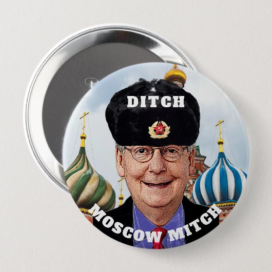 Funny "Ditch Moskou Mitch" McConnell Ronde Button 4,0 Cm (Voorkant /achterkant)