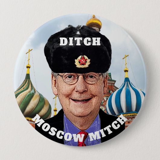 Funny "Ditch Moskou Mitch" McConnell Ronde Button 4,0 Cm (Voorkant)