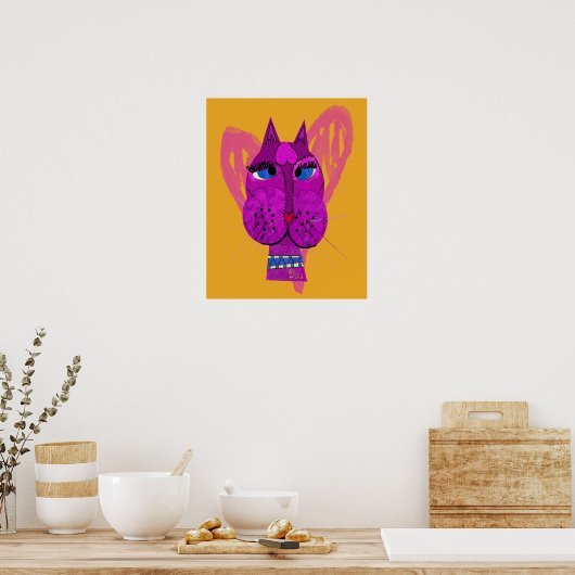Funny Diva Kat Poster (Keuken)