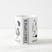 Funny Diver Cartoon met Man Voeding Goldfish Koffiemok (Center)