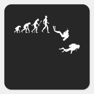 Funny Diver Gift for Diving & Water fans Vierkante Sticker