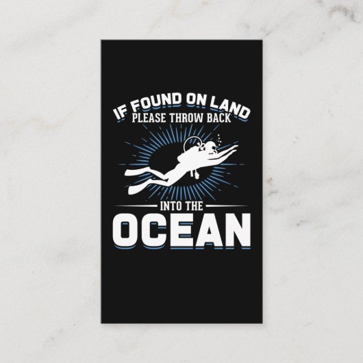 Funny Diver Joke Scuba Diving Visitekaartje (Voorkant)