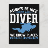 Funny Diver Scuba Diving Briefkaart (Voorkant)