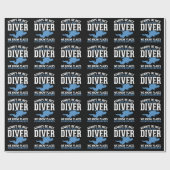 Funny Diver Scuba Diving Cadeaupapier (Vlak)