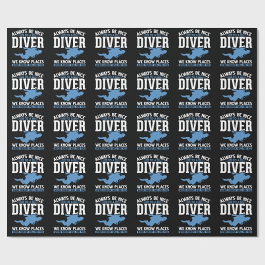Funny Diver Scuba Diving Cadeaupapier (Vlak)