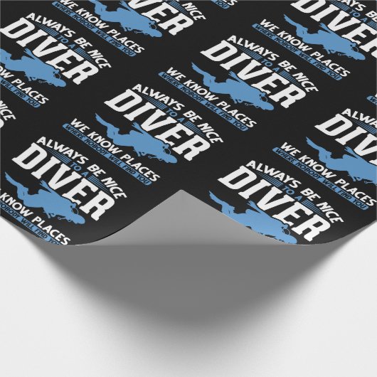 Funny Diver Scuba Diving Cadeaupapier (Hoek)