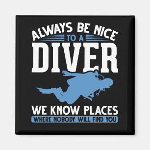 Funny Diver Scuba Diving Magneet