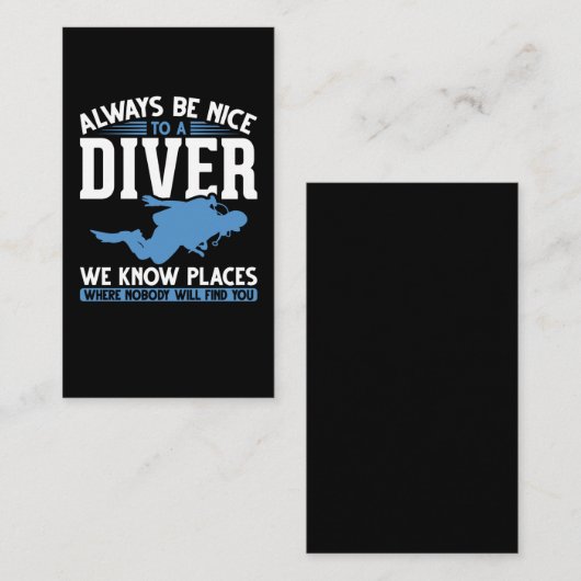Funny Diver Scuba Diving Visitekaartje (Voorkant / Achterkant)