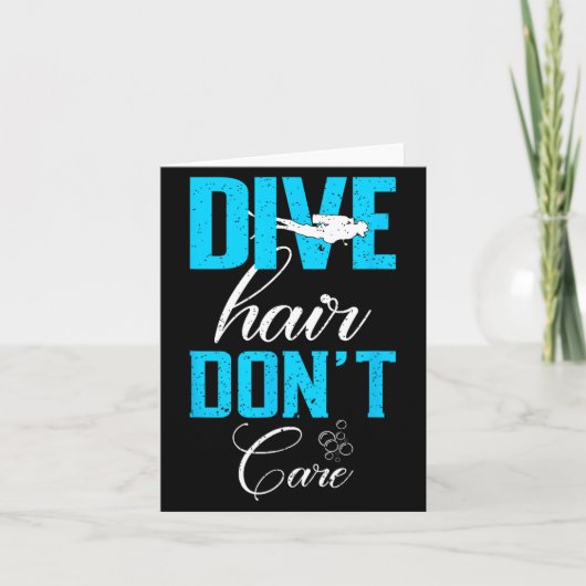 Funny Diving Design Of Dive Hair Don't Care For Fu Kaart (Voorkant)
